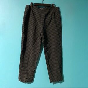 Piazza Sempione Made In Italy 46 Audrey Blue Green Plaid Cropped Pants US 10